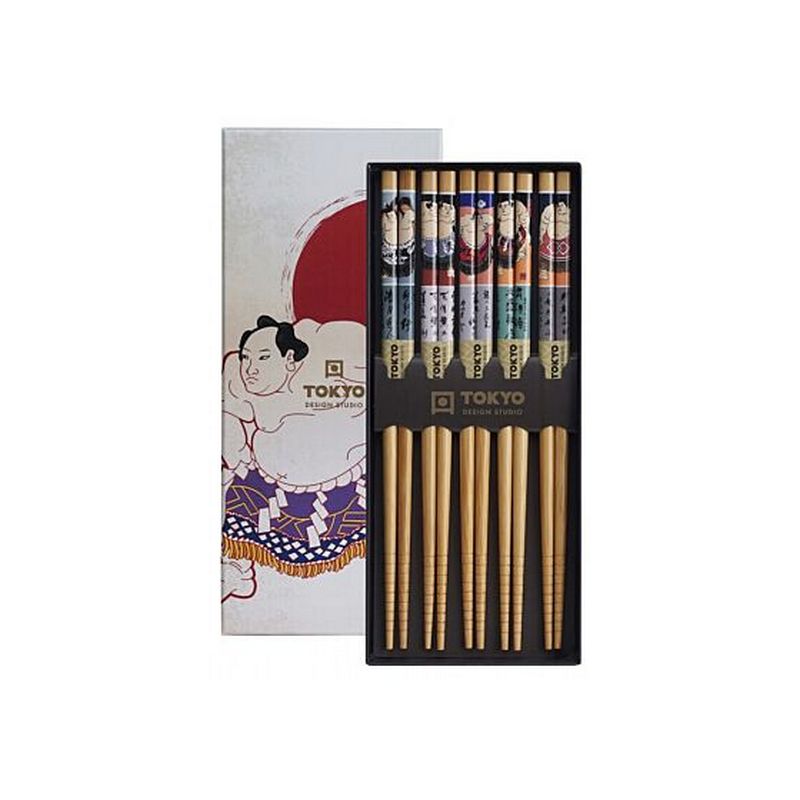 Houten chopsticks sumo patroon