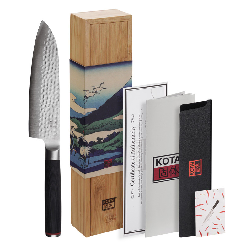 Couteau de chef Kotai Santoku martelé