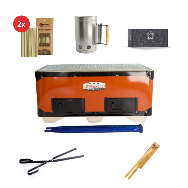 Konro Grill Diatomite Hibachi Deluxe Set