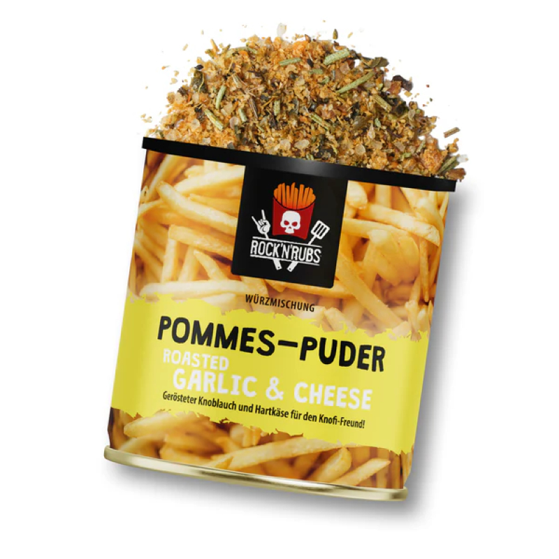 Rock’n’Rubs Loaded Fries – Pó de batatas fritas com alho assado + queijo